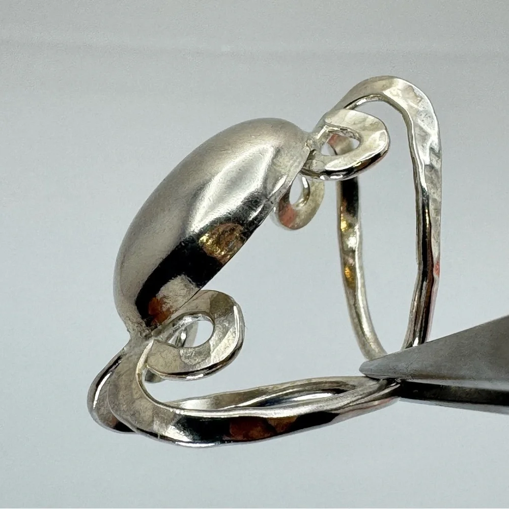 Vintage Mexico Silver Overlay Statement Bold Chunky Boho Ring Size 6.75